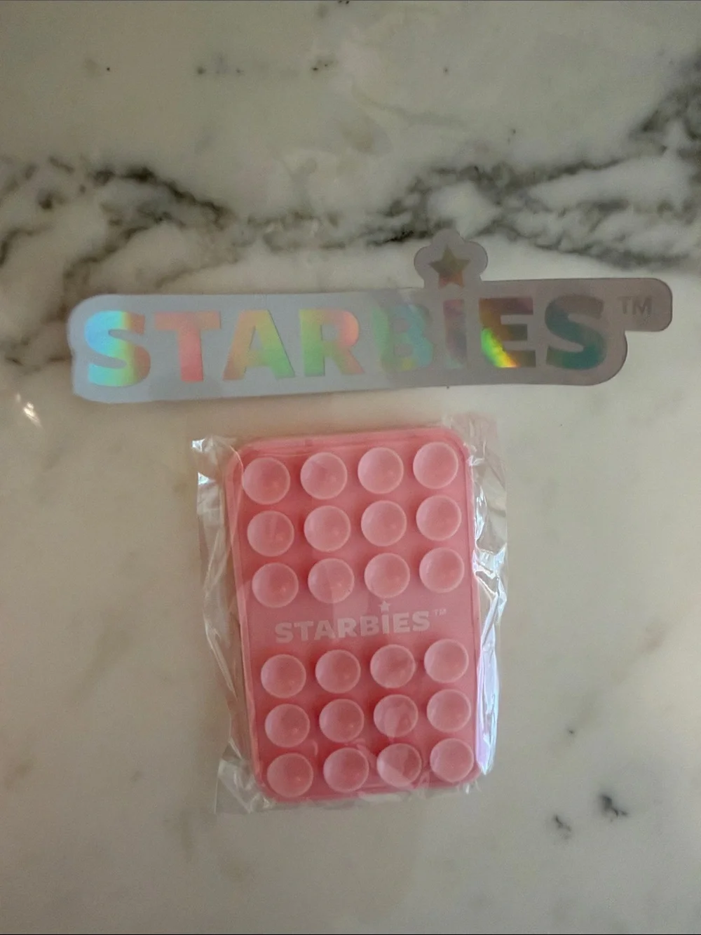 Starbies Pink Suction cup phone case and sticker
